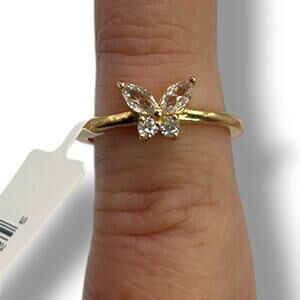 Giani Bernini Butterfly Toe Ring Cubic Zirconia 18K Gold Plated Sterling Silver